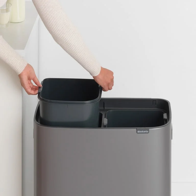 Coș de gunoi Brabantia Bo Touch 2x30L, Platinum