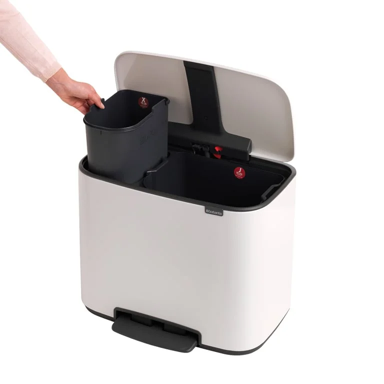 Coș de gunoi Brabantia Bo Pedal 11+23L, White