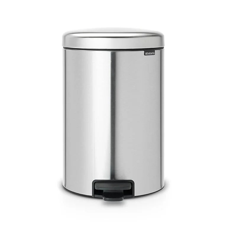 Coș de gunoi cu pedală Brabantia NewIcon 20L, Matt Steel, Fingerprint proof