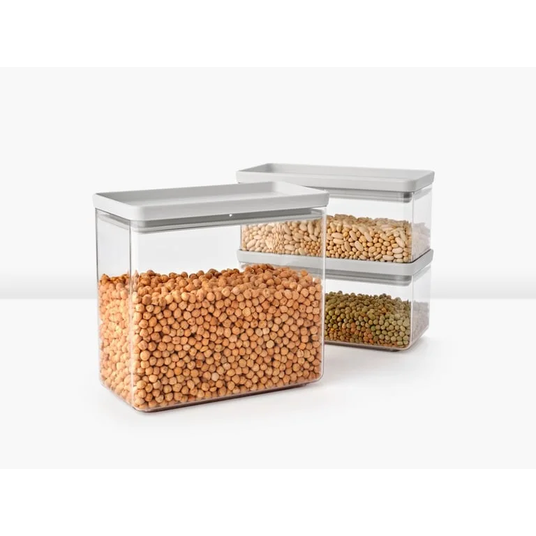 Set cutii de depozitare produse Brabantia Tasty+ Stackablel 2x1.5L+1x3.5L, Light Grey