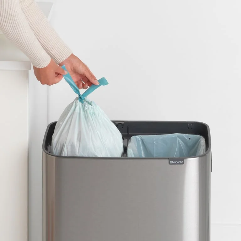 Coș de gunoi Brabantia Bo Touch 2x30L, Matt Steel, Fingerprint proof