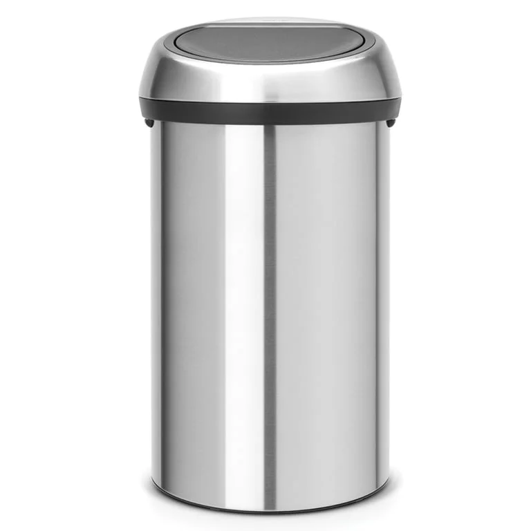 Coș de gunoi Brabantia Touch 60L, Matt Steel, Fingerprint proof