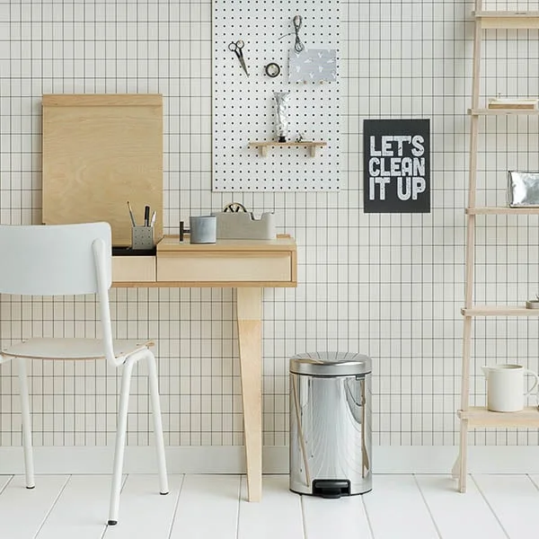 Coș de gunoi cu pedală Brabantia NewIcon 12L, Brilliant Steel