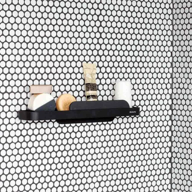 Raft de duș cu accesoriu de curățare Brabantia MindSet Dark Grey