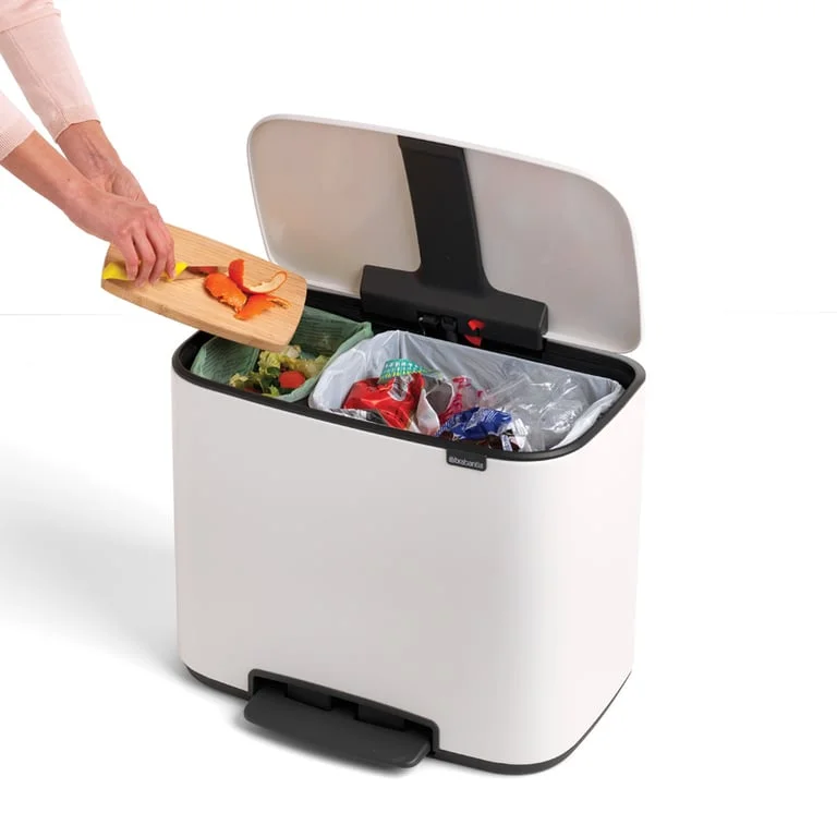 Coș de gunoi Brabantia Bo Pedal 11+23L, White