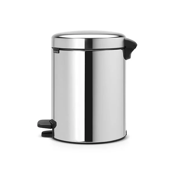 Coș de gunoi cu pedală Brabantia NewIcon 5L, Brilliant Steel