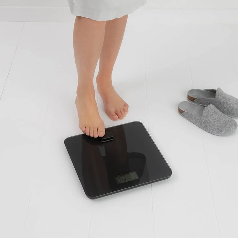 Cântar de baie digital Brabantia ReNew Dark Grey, funcționare fără baterii