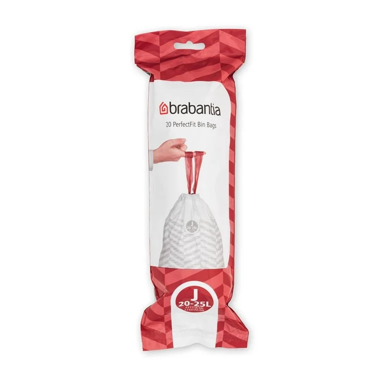 PerfectFit Bags Brabantia, size J, 20-25L, 20 pcs, White
