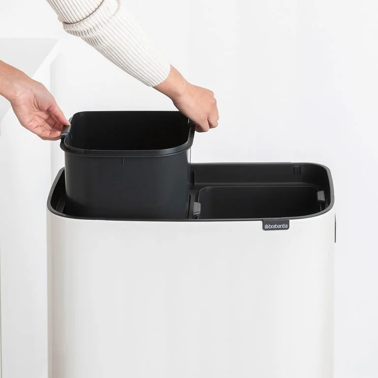 Coș de gunoi Brabantia Bo Touch Hi 2x30L, White