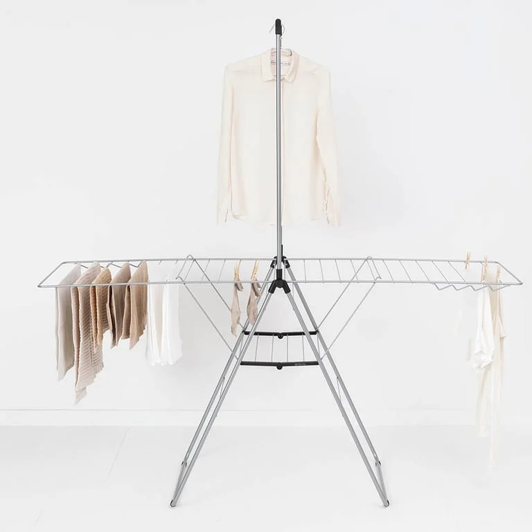 Uscător de rufe Brabantia Hangon, 25m, tijă suplimentară, Metallic Grey