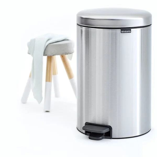 Coș de gunoi cu pedală Brabantia NewIcon 20L, Matt Steel, Fingerprint proof