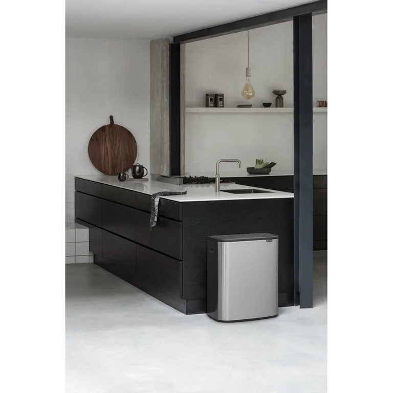 Coș de gunoi Brabantia Bo Touch 2x30L, Matt Steel, Fingerprint proof