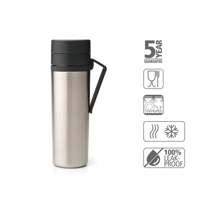 Sticlă termo Brabantia Make&Take 500ml Dark Grey