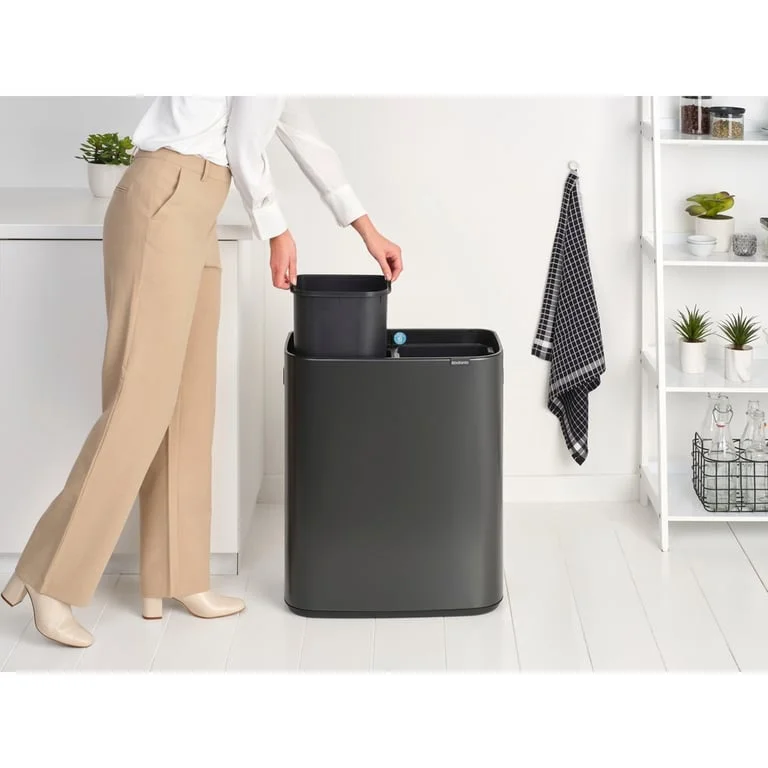 Waste Bin Brabantia Bo Touch 2x30L, Confident Grey