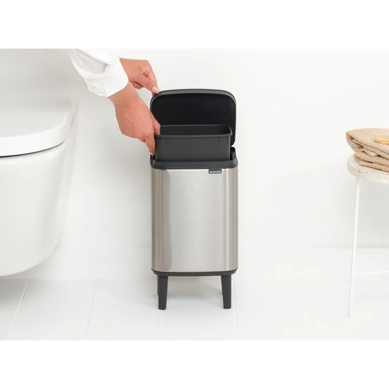 Coș de gunoi Brabantia Bo Small Hi 4L, Matt Steel, Fingerprint proof