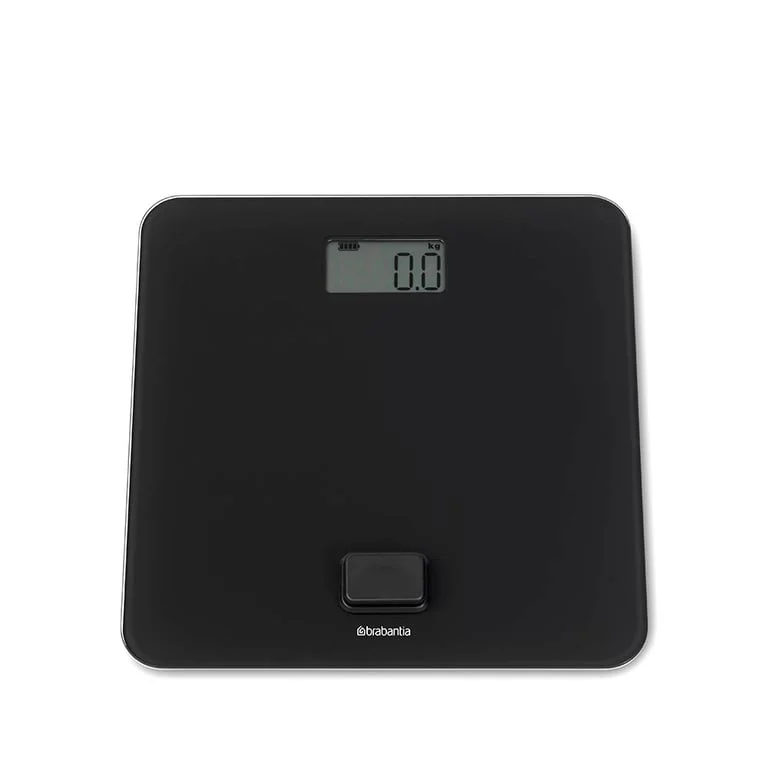Cântar de baie digital Brabantia ReNew Dark Grey, funcționare fără baterii