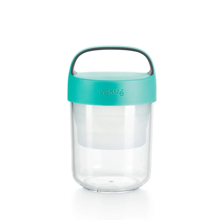 Jar Lekue On The Go Turquoise 400ml