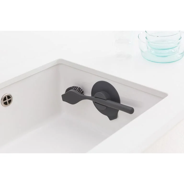 Dish brush with cup holder, Brabantia, Dark Grey