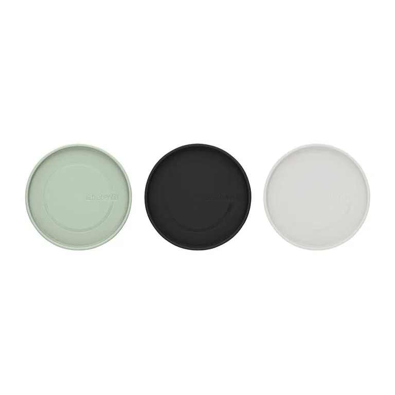 Set borcane Brabantia stivuibile 0.3L+0.6L+1.1L, Light Grey/Dark Grey/Jade Green, 3 bucăți