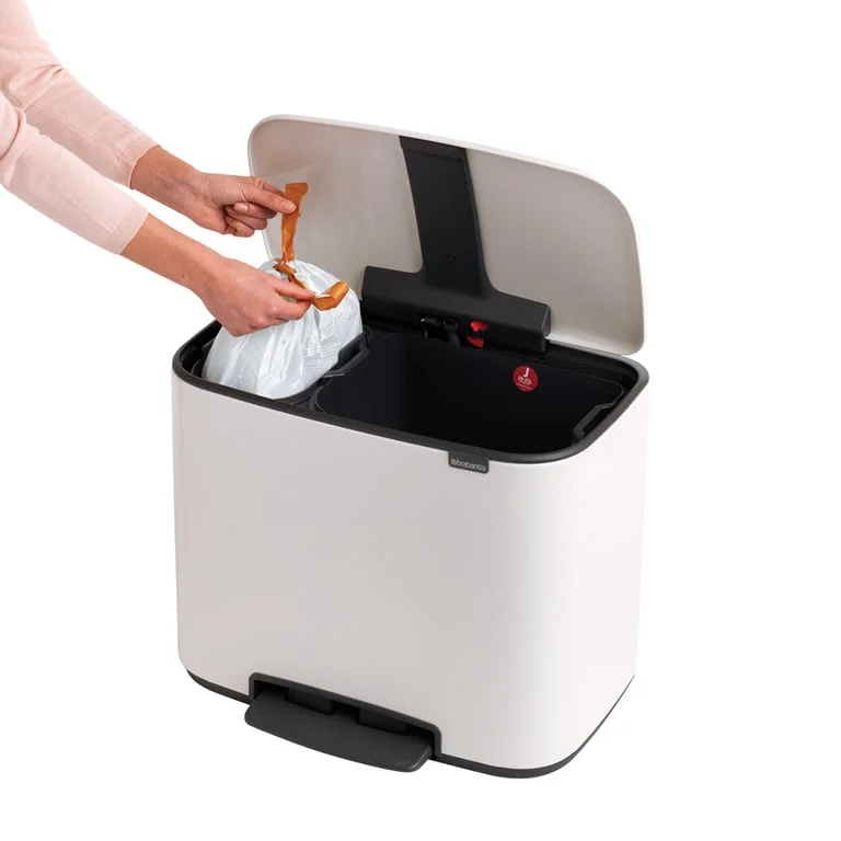 Coș de gunoi Brabantia Bo Pedal 11+23L, White