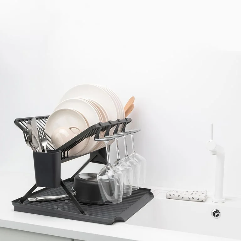 Foldable Dish Rack Brabantia, Dark Grey, Large