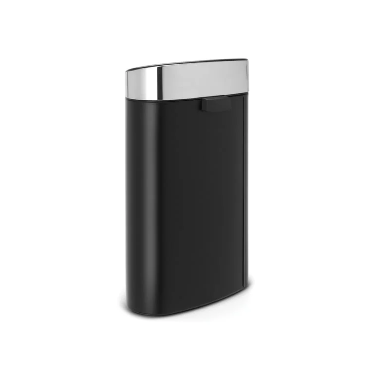 Coș de gunoi Brabantia Touch New 40L, Matt Black, capac metalic