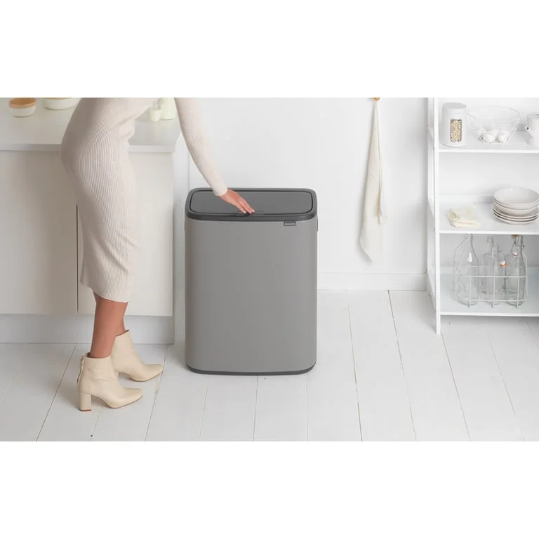 Bo Touch Bin Brabantia, 2 x 30 litre, Plastic Buckets Mineral Concrete Grey