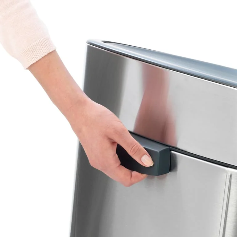 Coș de gunoi Brabantia Touch New 40L, Matt Black, capac metalic