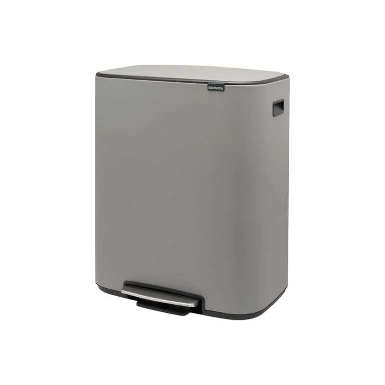 Coș de gunoi Brabantia Bo Pedal 2x30L, Mineral Concrete Grey