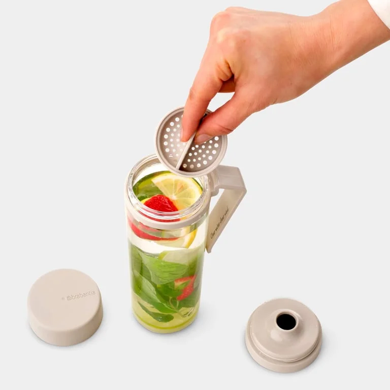 Water Bottle Brabantia Make&Take Soft Beige 500ml, with Strainer