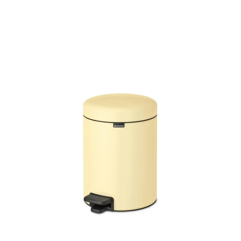 Coș de gunoi cu pedală Brabantia NewIcon 5L, Mellow Yellow