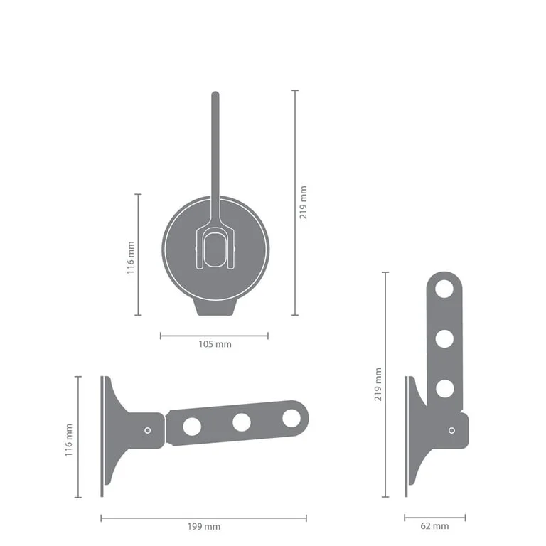 Cârlig pentru haine cu ventuză Brabantia Light Grey