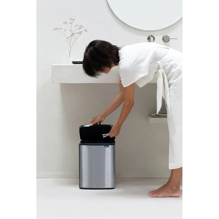 Coș de gunoi Brabantia Bo Small 12L, Matt Steel, Fingerprint proof