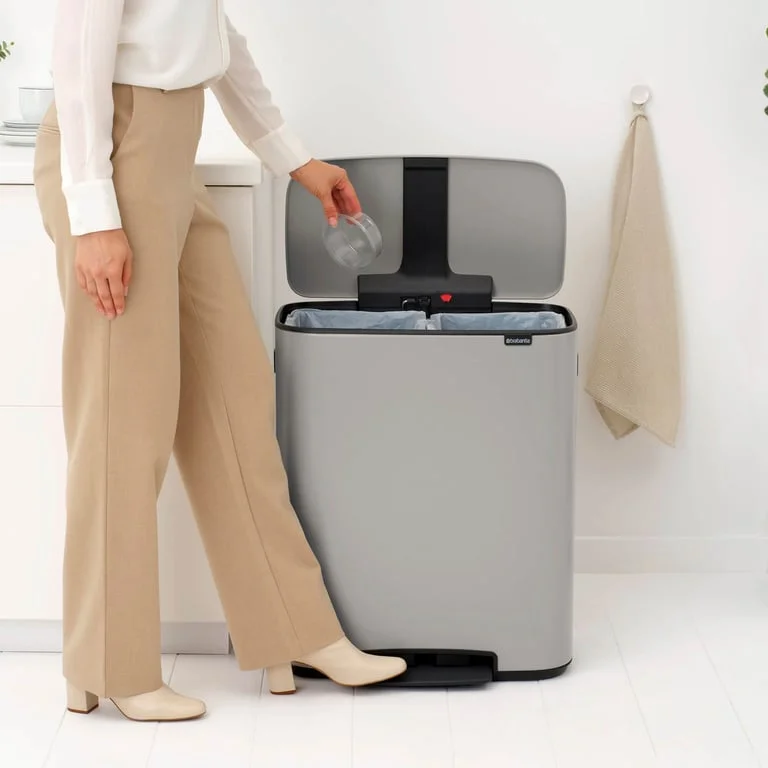 Waste Bin Brabantia Bo Pedal 2x30L, Soft Grey
