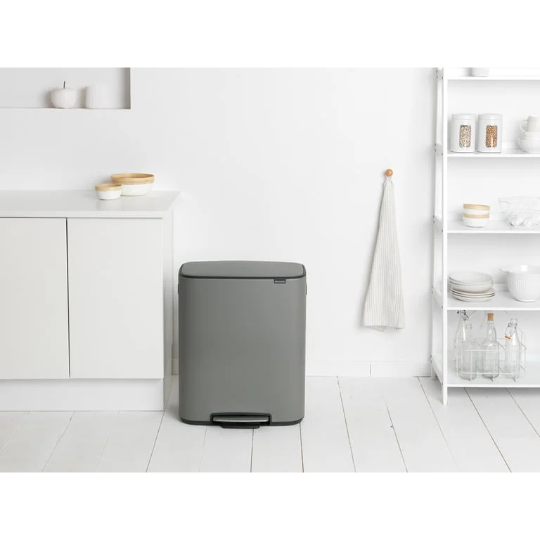 Waste Bin Brabantia Bo Pedal 60L, Mineral Concrete Grey