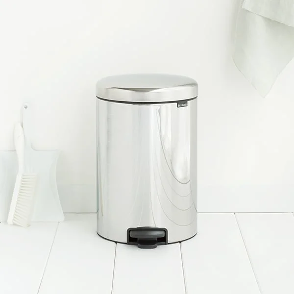 Coș de gunoi cu pedală Brabantia NewIcon 20L, Brilliant Steel