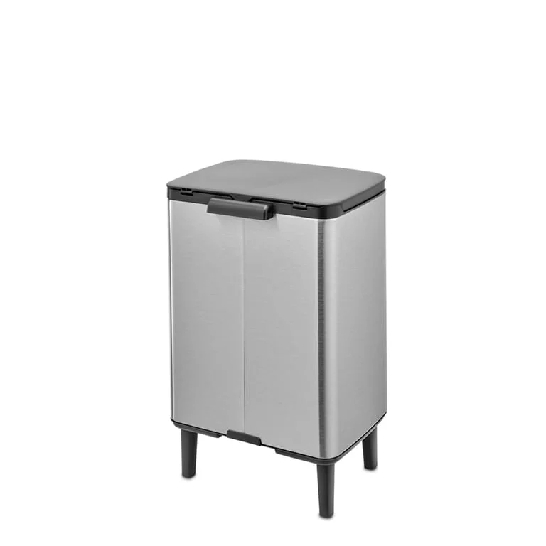 Coș de gunoi Brabantia Bo Small Hi 12L, Matt Steel, Fingerprint proof