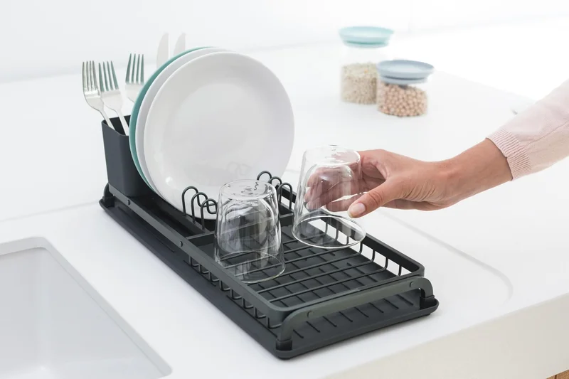 Uscător de vase Brabantia Dark Grey, compact