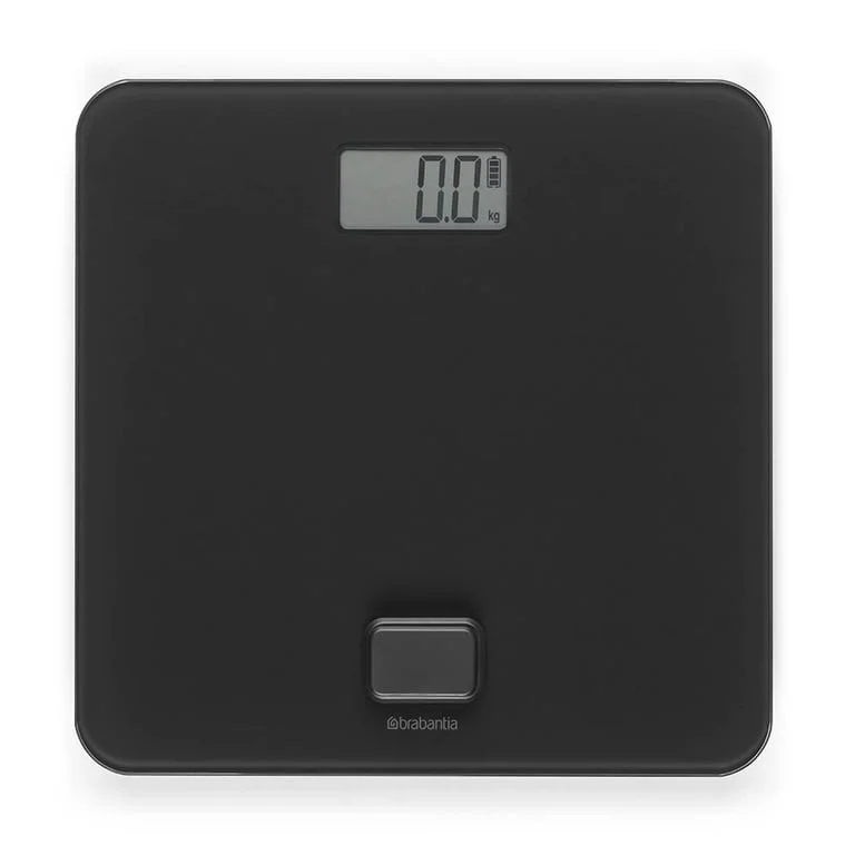 Cântar de baie digital Brabantia ReNew Dark Grey, funcționare fără baterii