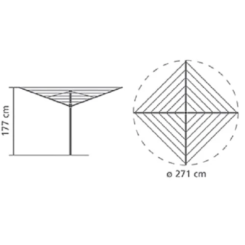 Outdoor Dryer Brabantia Essential, 40m, ground tube