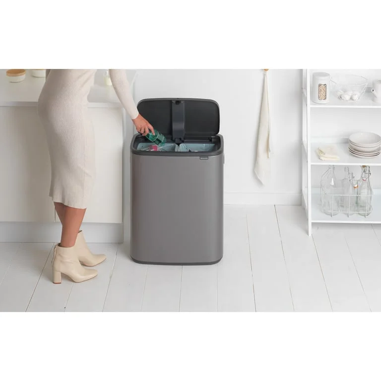 Coș de gunoi Brabantia Bo Touch 2x30L, Platinum