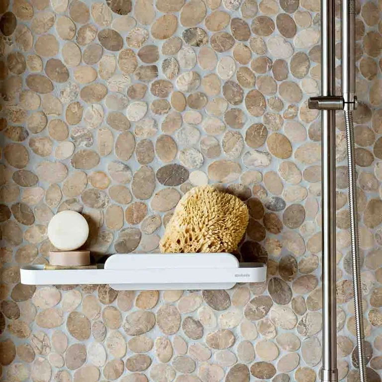 Raft de duș cu accesoriu de curățare Brabantia MindSet Mineral Fresh White