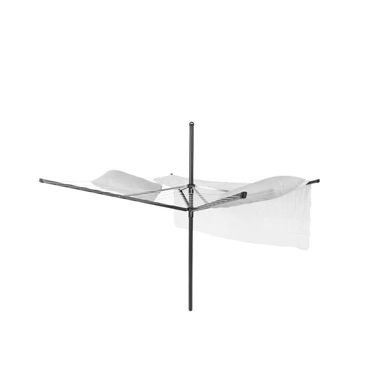 Uscător de rufe exterior Brabantia Lift-O-Matic 50m, țepușă metalică de săpat, Anthracite