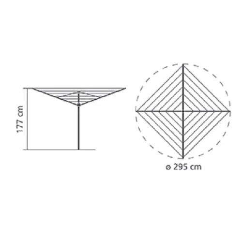 Outdoor Dryer Brabantia Essential, 50m, ground tube
