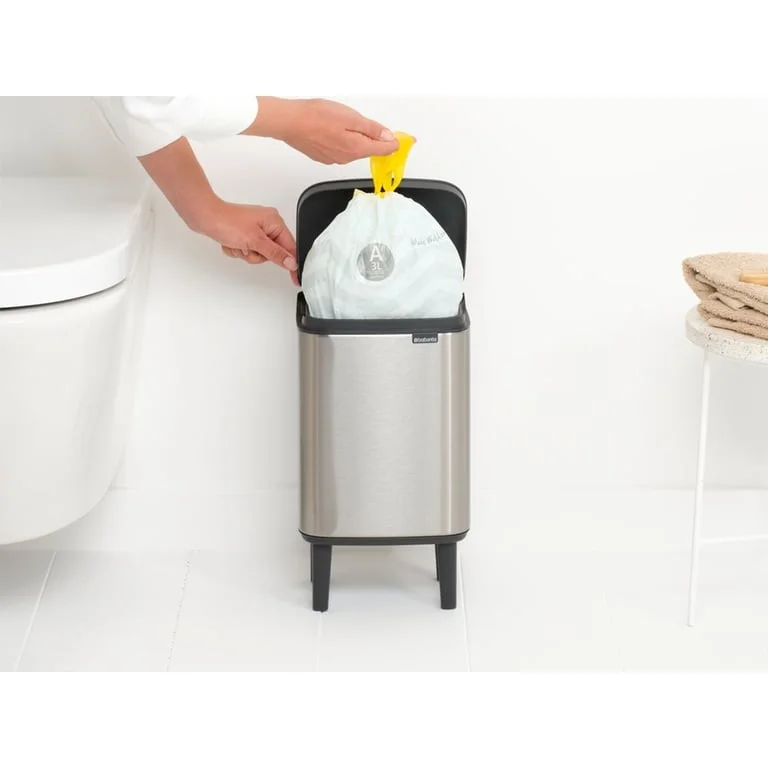 Coș de gunoi Brabantia Bo Small Hi 4L, Matt Steel, Fingerprint proof