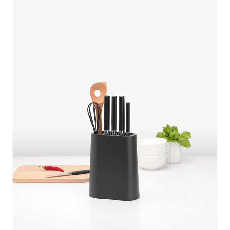 Bloc pentru cuțite cu suport pentru ustensile Brabantia, Dark Grey