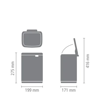 Waste Bin Brabantia Bo Small 4L, Matt Steel Fingerprint Proof