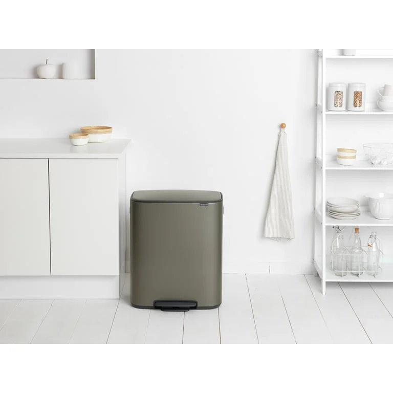 Coș de gunoi Brabantia Bo Pedal 2x30L, Platinum