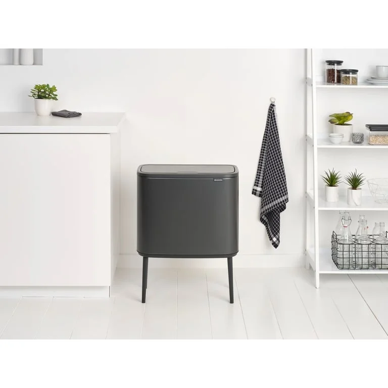 Coș de gunoi Brabantia Bo Touch 11+23L, Confident Grey