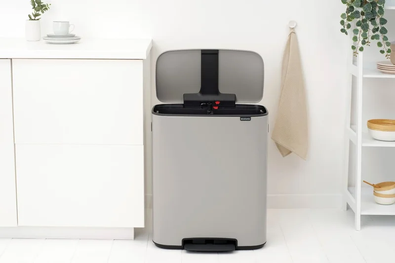 Waste Bin Brabantia Bo Pedal 2x30L, Soft Grey
